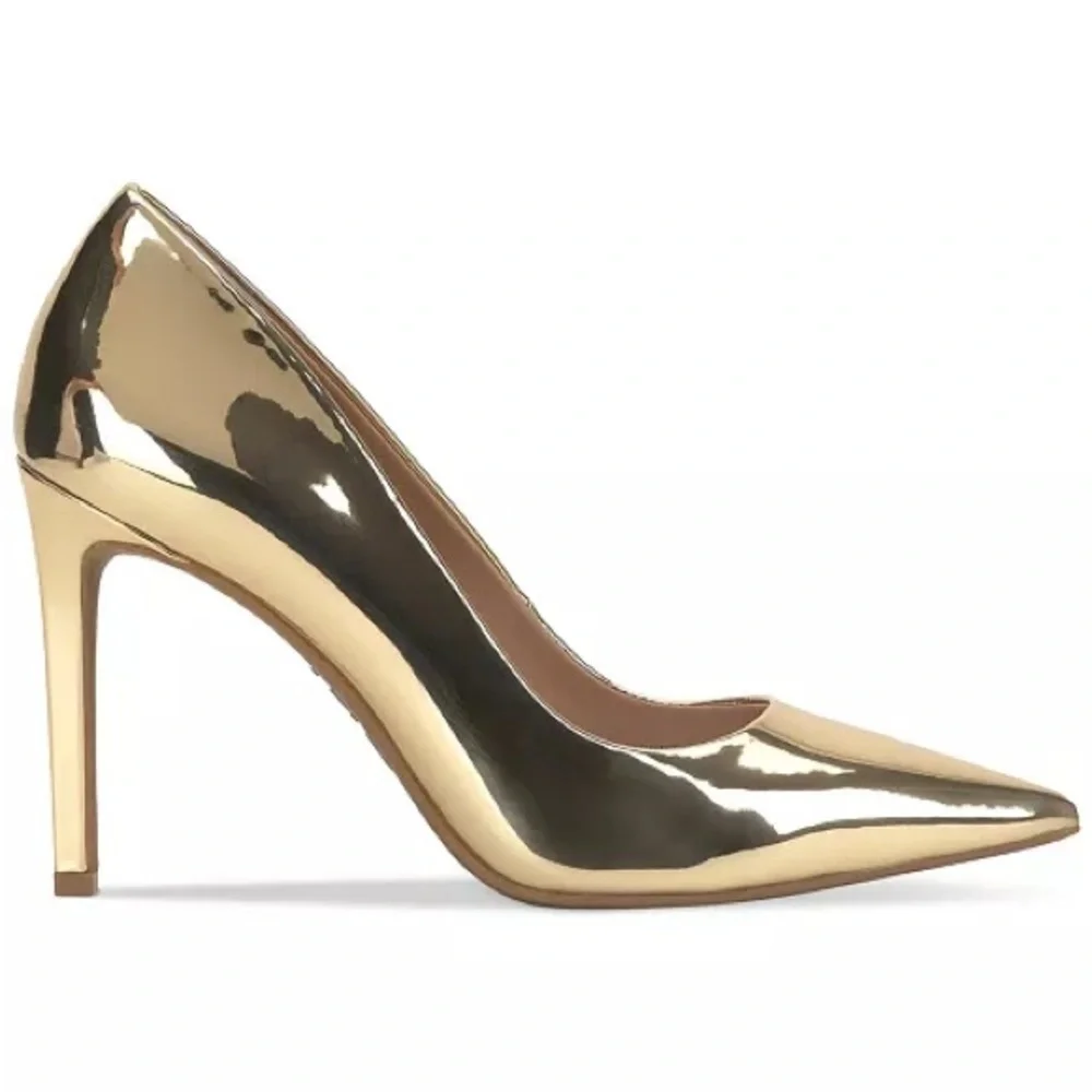 Big Tree metallic gold stiletto pumps heel party nye 39 glam maximalist 💕 ky9511